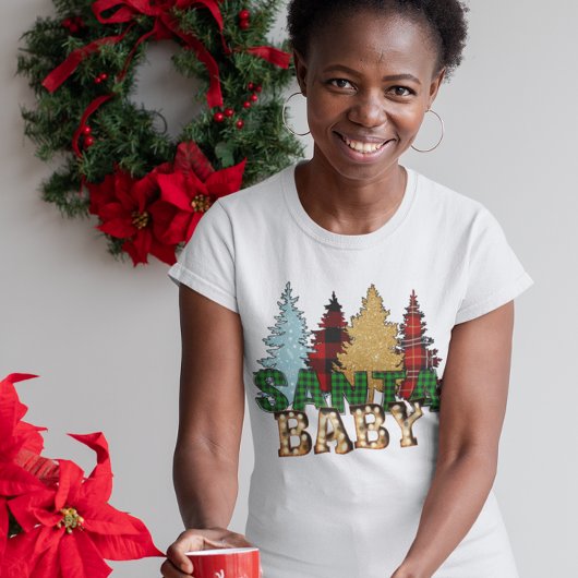 Santa Baby kerstbuffelboom T-shirt