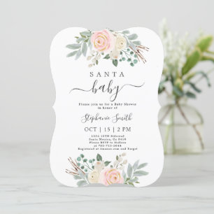 Santa Baby kerstfeest Baby shower Girl-uitnodiging Kaart