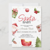 Santa Baby kerstfeest Baby shower Kaart (Voorkant)
