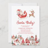 Santa Baby kerstfeest Baby shower Kaart (Voorkant)