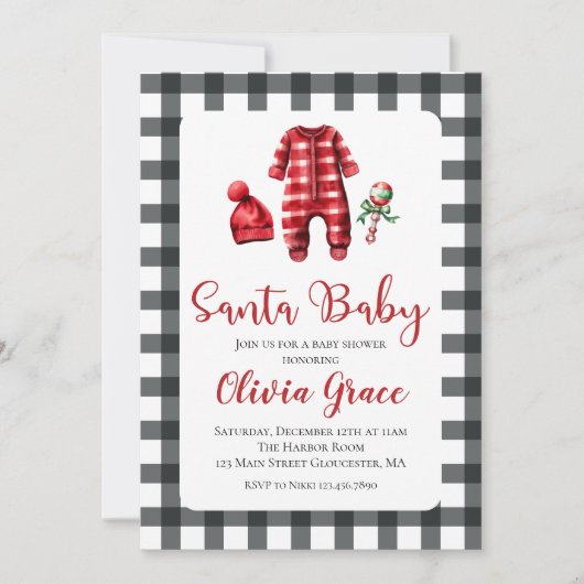 Santa Baby kerstfeest Baby shower Kaart (Voorkant)