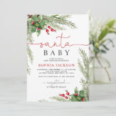 Santa Baby kerstfeest Baby shower Kaart (Staand voorkant)