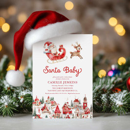 Santa Baby kerstfeest Baby shower Kaart