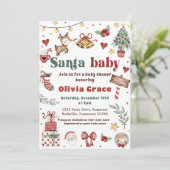 Santa Baby kerstfeest Baby shower Kaart (Staand voorkant)
