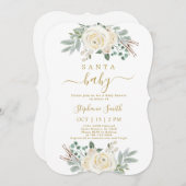 Santa Baby kerstfeest Baby shower Kaart (Voorkant / Achterkant)