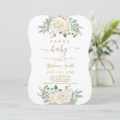 Santa Baby kerstfeest Baby shower Kaart (Staand voorkant)