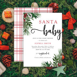 Santa baby kerstfeest baby shower Uitnodiging