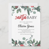 Santa Baby kerstfeest Baby shower uitnodiging 2 (Voorkant)