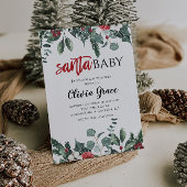 Santa Baby kerstfeest Baby shower uitnodiging 2