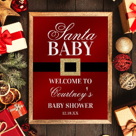 Santa Baby | Kerstfeest Baby shower Welkom Poster