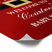 Santa Baby | Kerstfeest Baby shower Welkom Poster (Hoek)
