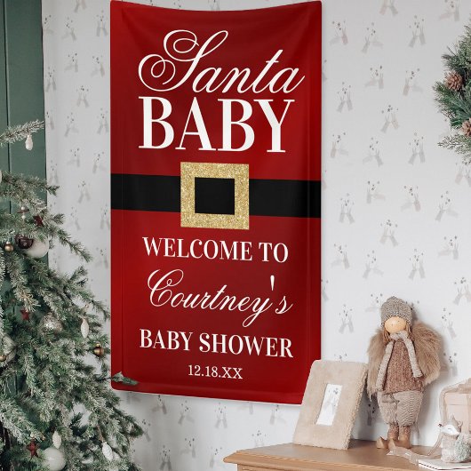 Santa Baby | Kerstfeest Baby shower Welkom Spandoek