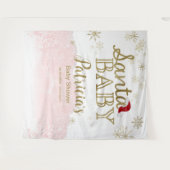 Santa Baby kerstmeisje Baby shower achtergrond Wandkleed (Voorkant (horizontaal))