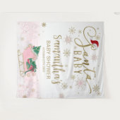 Santa Baby kerstmeisje Baby shower achtergrond Wandkleed (Voorkant (horizontaal))
