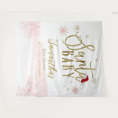 Santa Baby kerstmeisje Baby shower achtergrond Wandkleed (Voorkant (horizontaal))