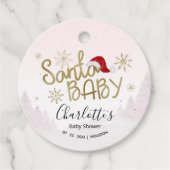 Santa Baby Kerstmeisje Baby shower Bedankjes Labels (Voorkant)