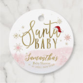 Santa Baby Kerstmeisje Baby shower Bedankjes Labels (Voorkant)