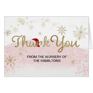 Santa Baby Kerstmeisje Baby shower Dank je wel