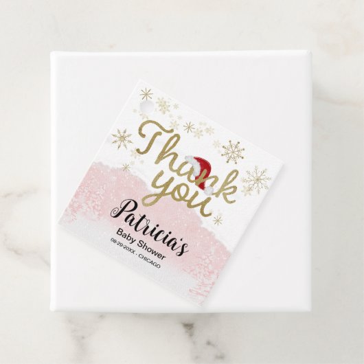 Santa Baby Kerstmeisje Baby shower Dank je wel Bedankjes Labels (In situ)