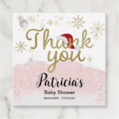 Santa Baby Kerstmeisje Baby shower Dank je wel Bedankjes Labels (Voorkant)