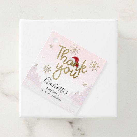 Santa Baby Kerstmeisje Baby shower Dank je wel Bedankjes Labels (In situ)