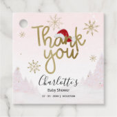 Santa Baby Kerstmeisje Baby shower Dank je wel Bedankjes Labels (Voorkant)