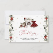 Santa Baby Kerstmeisje Baby shower Dank je wel Kaart (Voorkant)