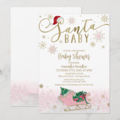 Santa Baby Kerstmeisje Baby shower Kaart (Voorkant / Achterkant)