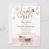 Santa Baby Kerstmeisje Baby shower Kaart (Voorkant)