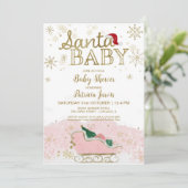 Santa Baby Kerstmeisje Baby shower Kaart (Staand voorkant)