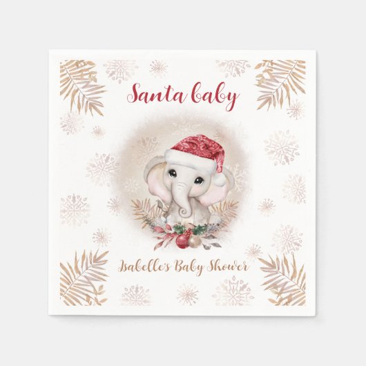 Santa Baby Kerstmeisje Baby shower Napkins Servet (Voorkant)