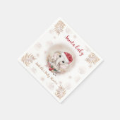 Santa Baby Kerstmeisje Baby shower Napkins Servet (Hoek)