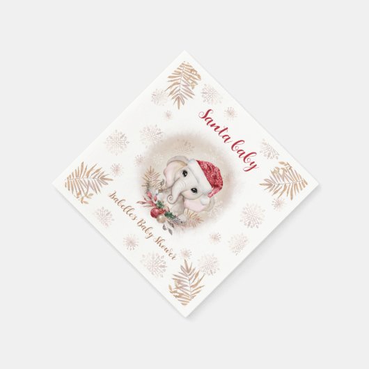 Santa Baby Kerstmeisje Baby shower Napkins Servet (Hoek)