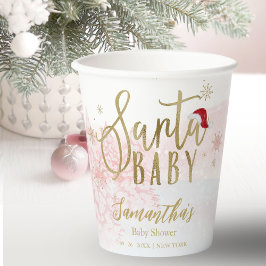 Santa Baby Kerstmeisje Baby shower Papieren Bekers