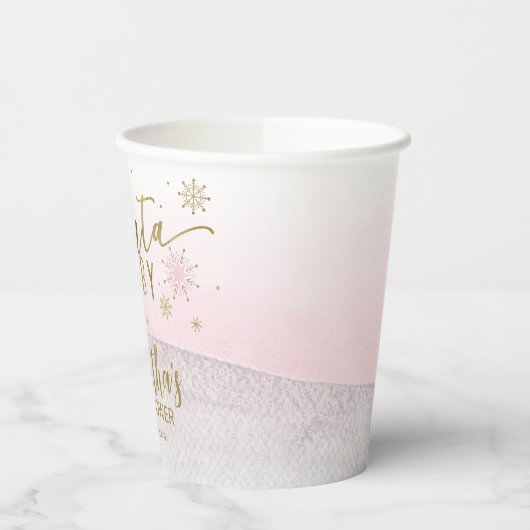 Santa Baby Kerstmeisje Baby shower Papieren Bekers (Links)