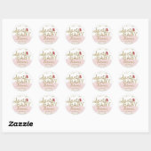 Santa Baby Kerstmeisje Baby shower Ronde Sticker (Vel)