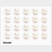 Santa Baby Kerstmeisje Baby shower Ronde Sticker (Vel)
