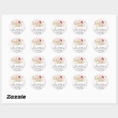 Santa Baby Kerstmeisje Baby shower Ronde Sticker (Vel)