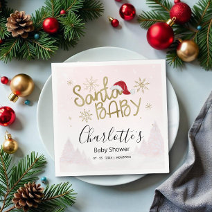 Santa Baby Kerstmeisje Baby shower Servet
