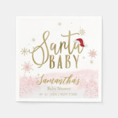 Santa Baby Kerstmeisje Baby shower Servet (Voorkant)