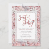 Santa Baby Kerstmeisje Baby shower Uitnodiging (Voorkant)