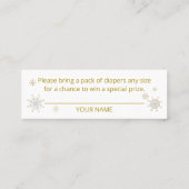 Santa Baby Kerstmis Baby Diaper Raffle Mini Visitekaartje (Achterkant)