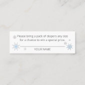 Santa Baby Kerstmis Baby Diaper Raffle Mini Visitekaartje (Achterkant)