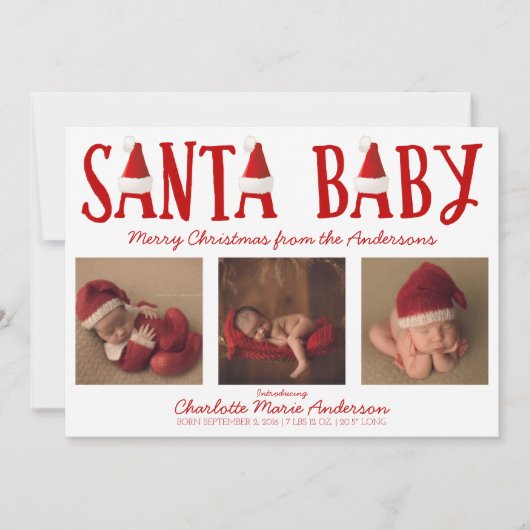 Santa Baby Kerstmis Baby Feestdagenkaart (Voorkant)