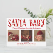 Santa Baby Kerstmis Baby Feestdagenkaart (Staand voorkant)