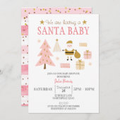 Santa Baby, Kerstmis Baby Meisje Douche Kaart (Voorkant / Achterkant)