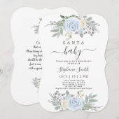 Santa Baby Kerstmis Baby shower Boy-uitnodiging Kaart (Voorkant / Achterkant)