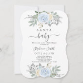 Santa Baby Kerstmis Baby shower Boy-uitnodiging Kaart (Voorkant)