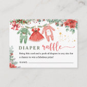 Santa Baby Kerstmis Baby shower Diaper Raffle Informatiekaartje (Voorkant)