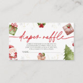 Santa Baby Kerstmis Baby shower Diaper Raffle Informatiekaartje (Voorkant)
